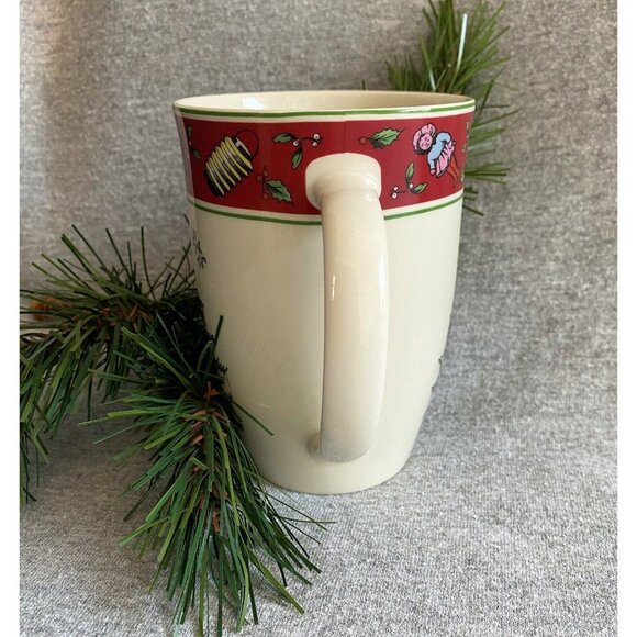 Spode Vintage Christmas Tree Mug Red Band Tall Design Hot Chocolate - Picture 7 of 8